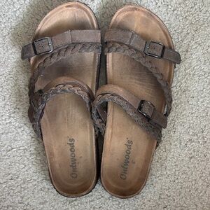 Outwoods Brown Braided Strap Women's Sandals